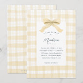 Invitation Aquarelle jaune Plaid et Baby shower de la cale (Devant / Derrière)