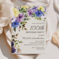 Aquarelle jaune pourpre Floral 100e anniversaire