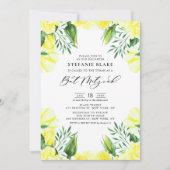 Invitation Aquarelle jaune Rose Bat mitzvah Floral (Devant)