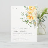 Invitation Aquarelle Jaune Rose Fleur Couples Douche (Debout devant)