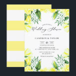 Invitation Aquarelle jaune Rose Garland Wedding shower<br><div class="desc">Famille Invitation et amis avec cette invitation à la wedding shower à fleurs. Il présente une aquarelle illustrant les roses jaunes et l'accent vert. Personnalisez en ajoutant des noms, heure, date, lieu, adresse et autres détails. Cette invitation à la floraison est parfaite pour les mariages du printemps et de l'été....</div>