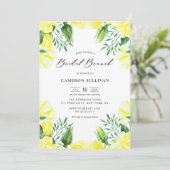 Invitation Aquarelle jaune Roses Garland Bridal Brunch (Debout devant)