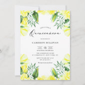 Invitation Aquarelle jaune Roses Garland Quinceañera (Devant)