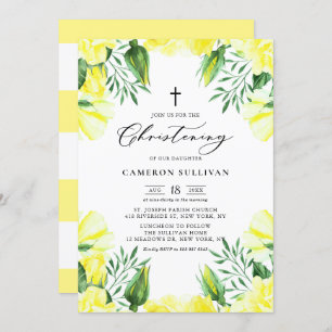 Invitation Aquarelle Jaune Roses Garland Summer Christine