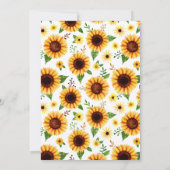 Invitation Aquarelle jaune Tournesol Deux ans Anniversaire (Dos)