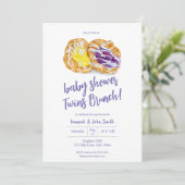 Invitation Aquarelle Jelly Danishes Twins Baby Brunch (Debout devant)