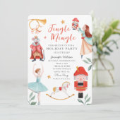 Invitation Aquarelle Jingle Mingle Fête de Noël (Debout devant)