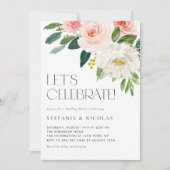 Invitation Aquarelle Joli Wedding shower de fleurs de jardin (Devant)