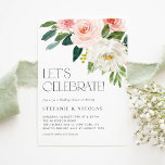 Invitation Aquarelle Joli Wedding shower de fleurs de jardin<br><div class="desc">Invités Invitations à votre événement avec cette invitation wedding shower personnalisable. Il présente un bouquet floral aquarelle de roses,  de dahlias et de pivoines blanches,  roses et bleues. Personnalisez en ajoutant vos détails. Cette invitation à la wedding shower floraison est parfaite pour les mariages du printemps et du jardin.</div>