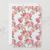 Invitation Aquarelle jolie rose Floral (Dos)