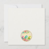 Invitation Aquarelle Joyeuses Pâques Floral - Œuf Rose (Dos)