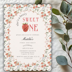 Invitation Aquarelle Joyeux Anniversaire Mignonne framboise U