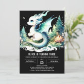 Invitation Aquarelle Joyeux Dragon Anniversaire (Debout devant)