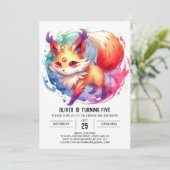 Invitation Aquarelle Joyful Fox Anniversaire (Debout devant)