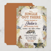 Invitation Aquarelle Jungle Animal 3ème anniversaire Invitati (Devant / Derrière)