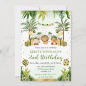 Invitation Aquarelle Jungle Animaux Anniversaire de enfant (Devant)
