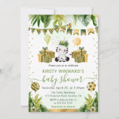 Invitation Aquarelle Jungle Baby shower Zebra (Devant)