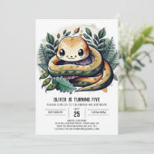 Invitation Aquarelle Jungle Snake Anniversaire (Debout devant)