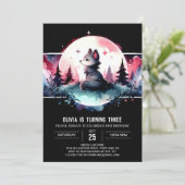 Invitation Aquarelle Jungle Wolf Anniversaire (Debout devant)