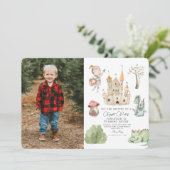 Invitation Aquarelle Knight Dragon Castle Boy Anniversaire (Debout devant)