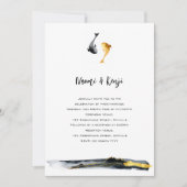 Invitation Aquarelle Koi Fish Mariage (Devant)