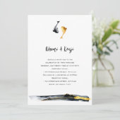 Invitation Aquarelle Koi Fish Mariage (Debout devant)