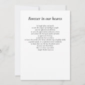 Invitation Aquarelle Lac en bois Célébration du poème de vie (Dos)