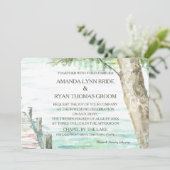 Invitation Aquarelle Lac et Arbre (Debout devant)