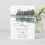 Invitation Aquarelle Lac Rustique | Mariage du lac Mountain (Debout devant)