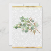 Invitation Aquarelle laisse doré Glitter or Foil Anniversaire (Dos)