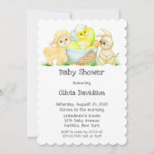 Invitation Aquarelle Lamb chic et Baby shower lapin (Devant)