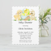 Invitation Aquarelle Lamb chic et Baby shower lapin (Debout devant)