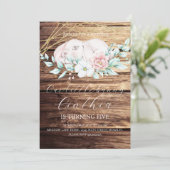 Invitation Aquarelle Lapin de Pâques Fille Floral Anniversair (Debout devant)