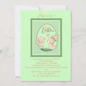 Invitation aquarelle lapin découpé faux Easter brunch (Dos)
