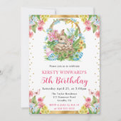 Invitation Aquarelle Lapins de Pâques Printemps 5e anniversai (Devant)