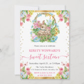 Invitation Aquarelle Lapins de Pâques printemps doux 16 (Devant)