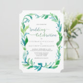 Invitation Aquarelle Laurel Eucalyptus Feuille de feuillage W (Debout devant)