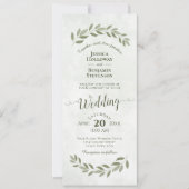 Invitation Aquarelle Laurel Feuille Sage Mariage vert (Devant)