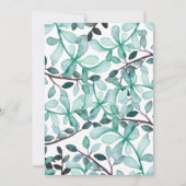 Invitation Aquarelle Laurel Leave Monogram Mariage (Dos)