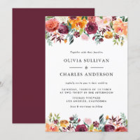 Aquarelle L'automne fleurit Floral Mariage