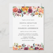 Invitation Aquarelle L'automne fleurit Mariage de automne bot (Devant)