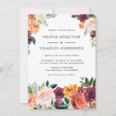 Invitation Aquarelle L'automne fleurit Mariage de automne bot (Devant)