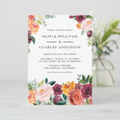 Invitation Aquarelle L'automne fleurit Mariage de automne bot (Debout devant)