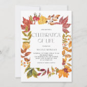 Invitation Aquarelle L'automne laisse cadre Célébration de la (Devant)
