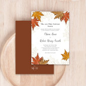 Invitation Aquarelle L'automne laisse un mariage élégant