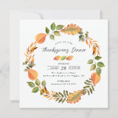 Invitation Aquarelle L'automne quitte Thankesgiving (Devant)