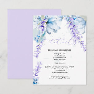 Invitation Aquarelle Lavande bleu Dusty Fleurs sauvages