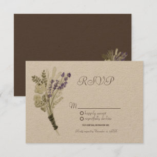 Invitation Aquarelle Lavande Botanique Rustique Kraft RSVP