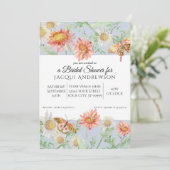 Invitation Aquarelle Lavande Corail Fête des mariées florale (Debout devant)