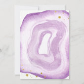 Invitation Aquarelle Lavande et Gold Geode Mariage II (Dos)